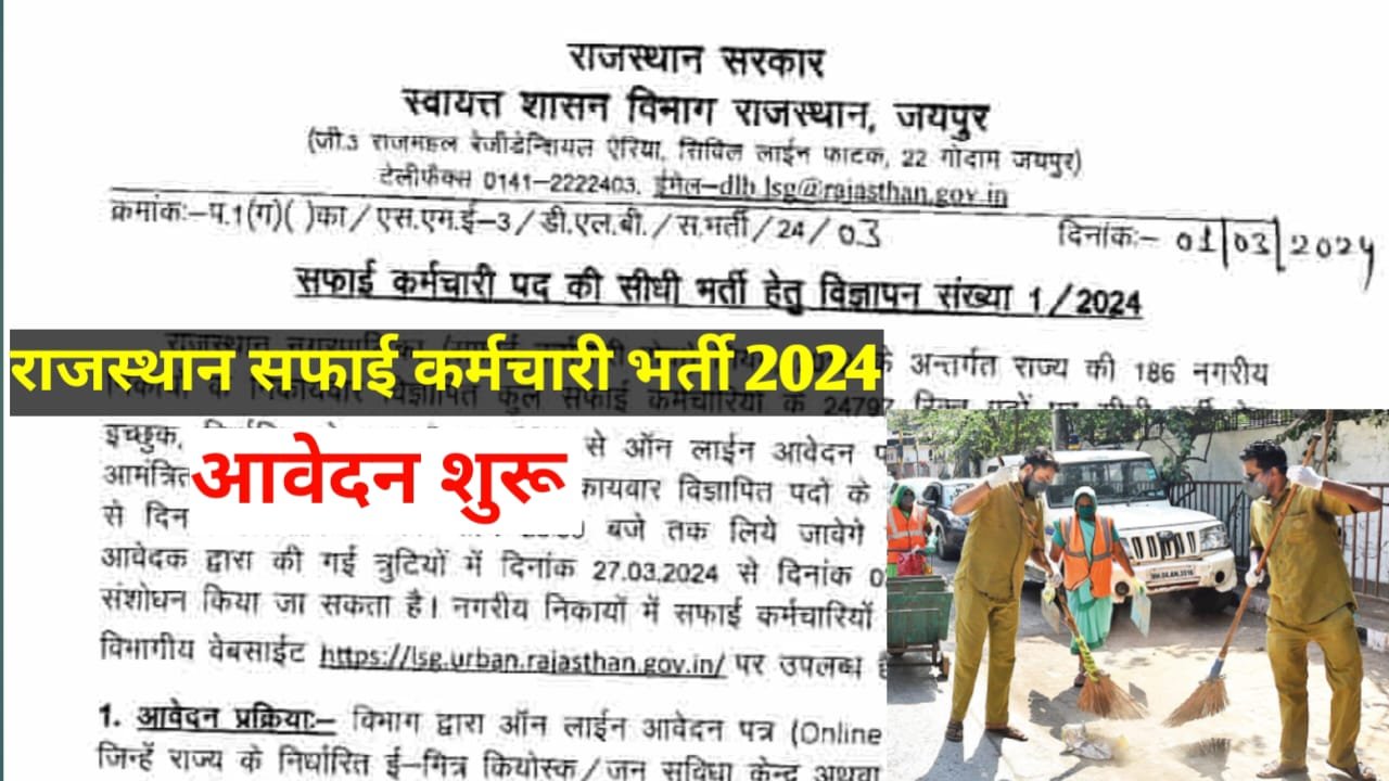 Rajasthan Safai Karamchari 2024 Recruitment