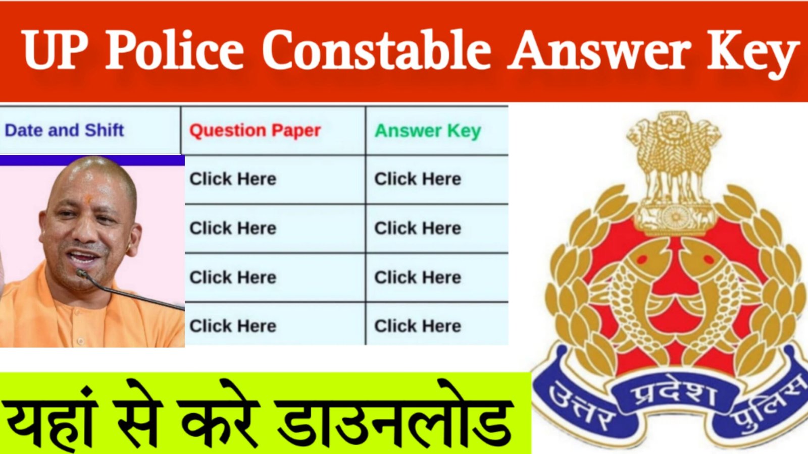 uppbpb.gov.in Up Police Answer Key 2024