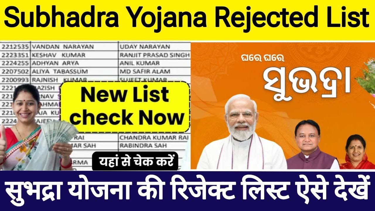Subhadra.odisha.gov.in Subhadra Yojana Rejected List 2025