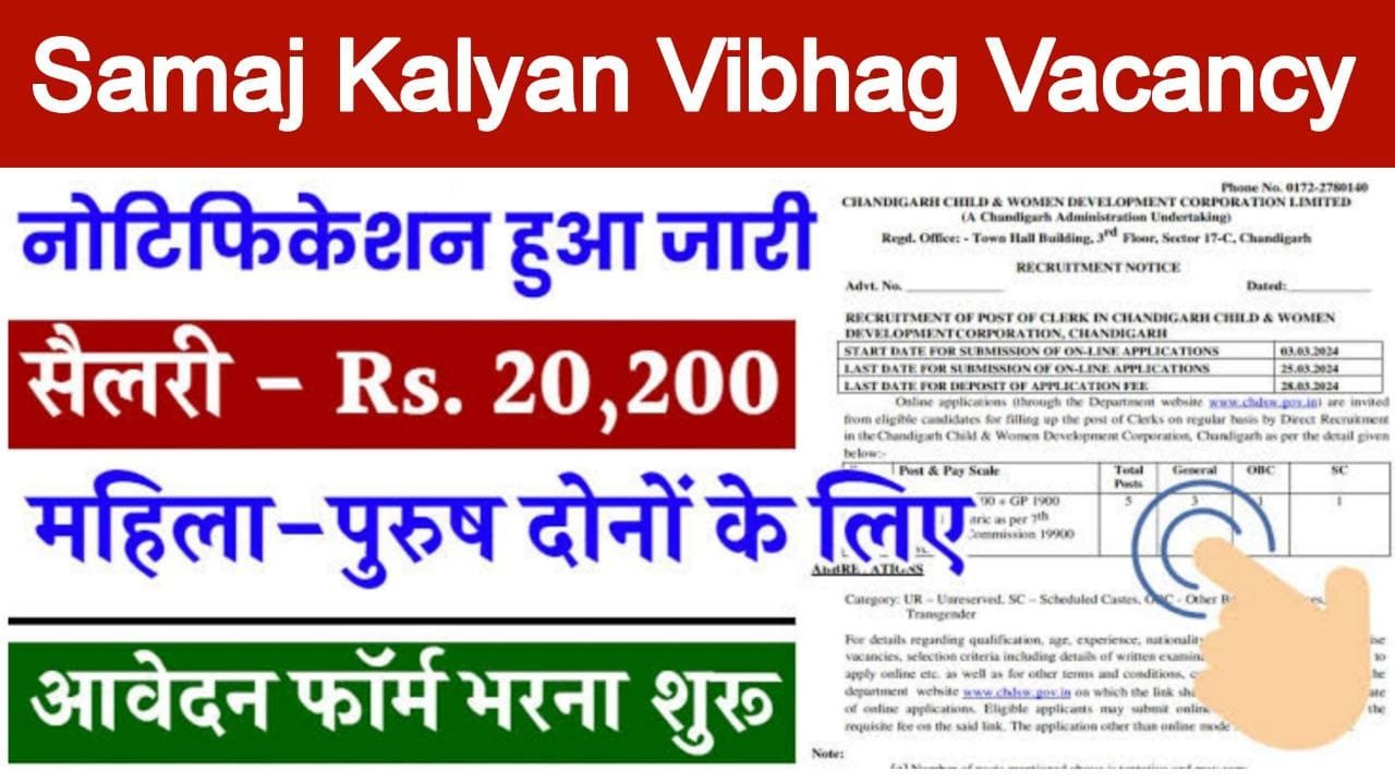 Samaj Kalyan Vibhag Bharti 2024 Apply Online