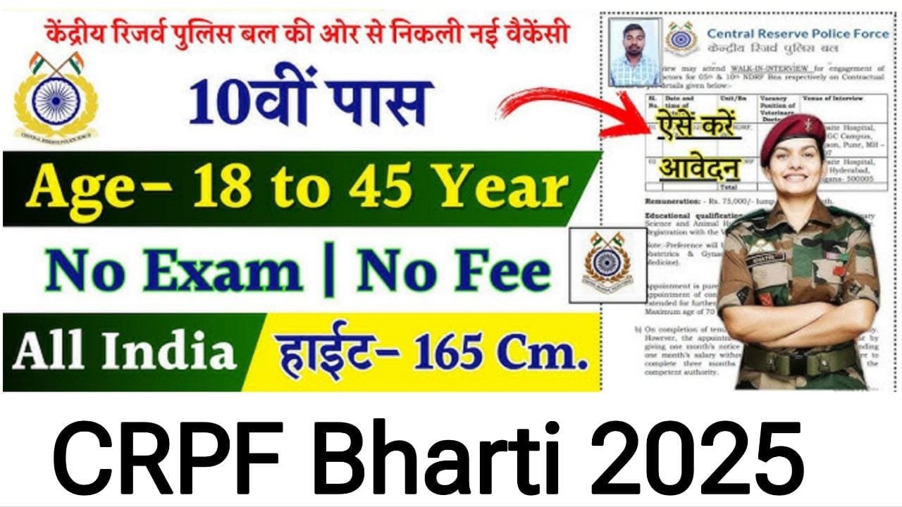 CRPF Bharti 2025 Apply Online