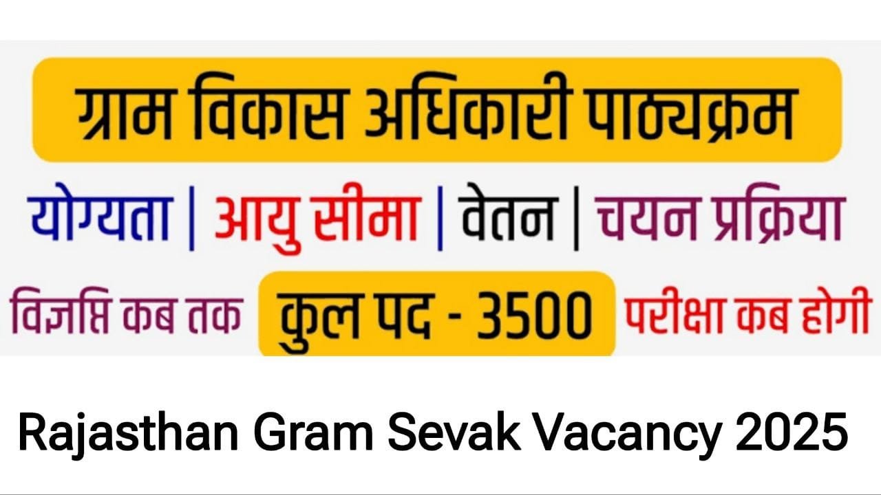 Rajasthan Gram Sevak Vacancy 2025 Apply Online