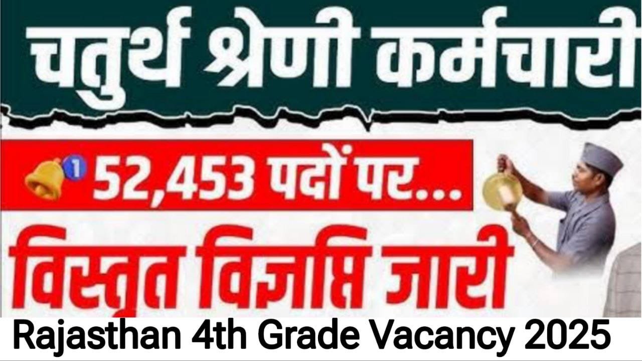 Rajasthan 4th Grade Vacancy 2025 Apply online