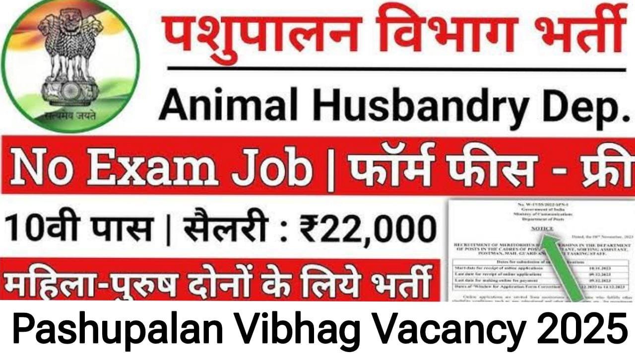Pashupalan Vibhag Bharti 2025