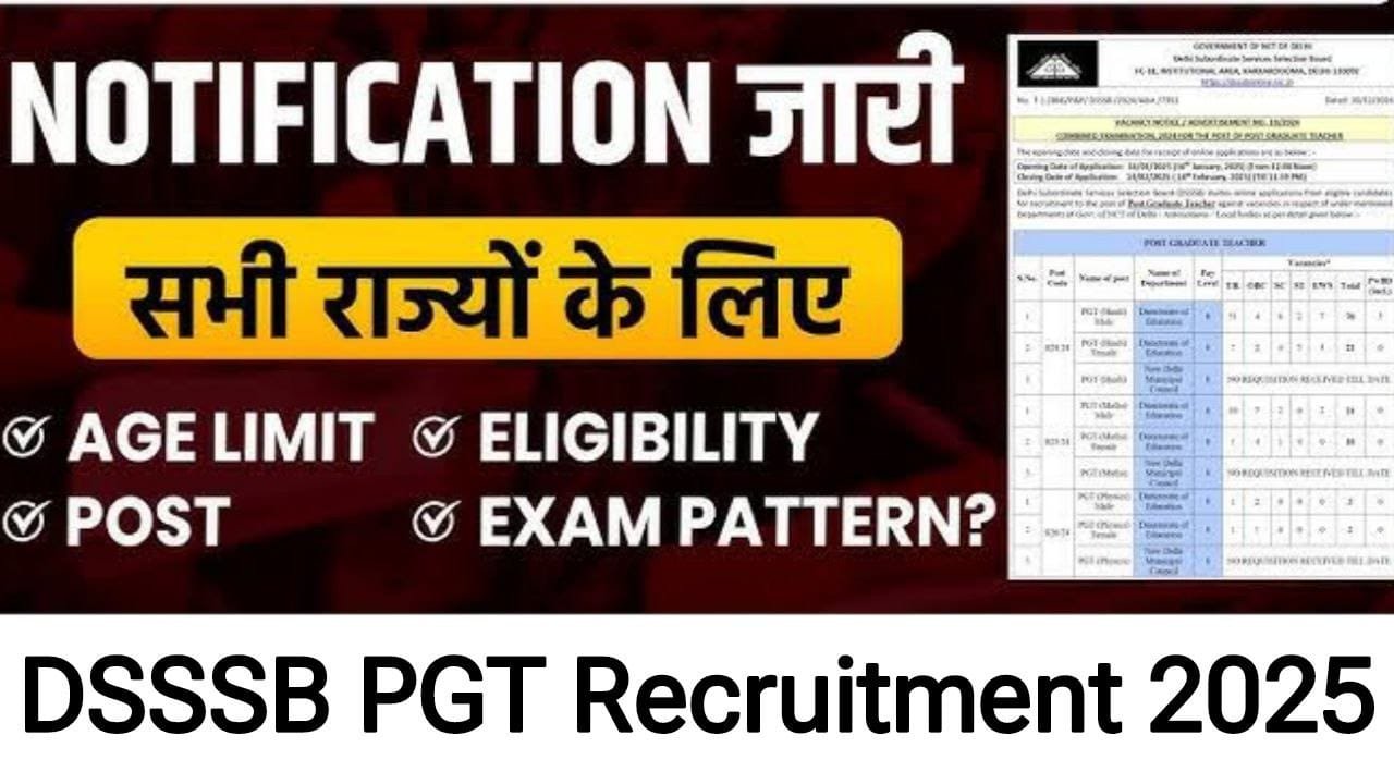 DSSSB PGT Vacancy 2025