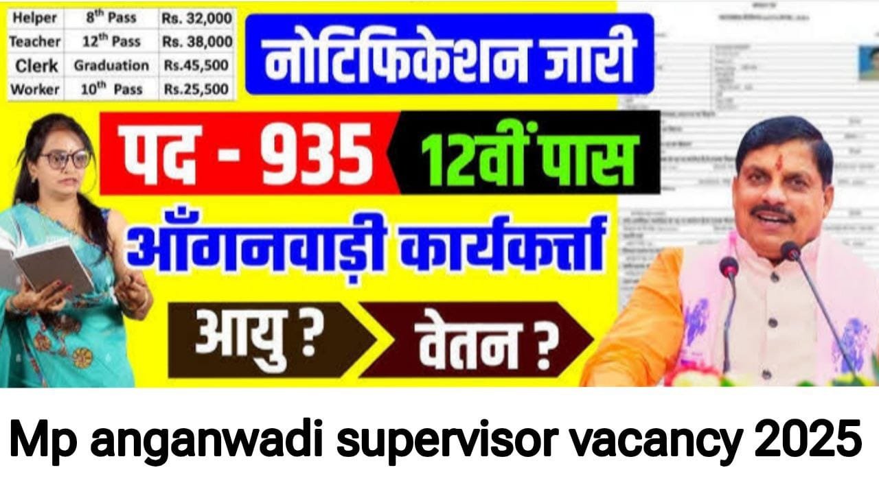 MP Mahila Anganwadi Supervisor Vacancy 2025