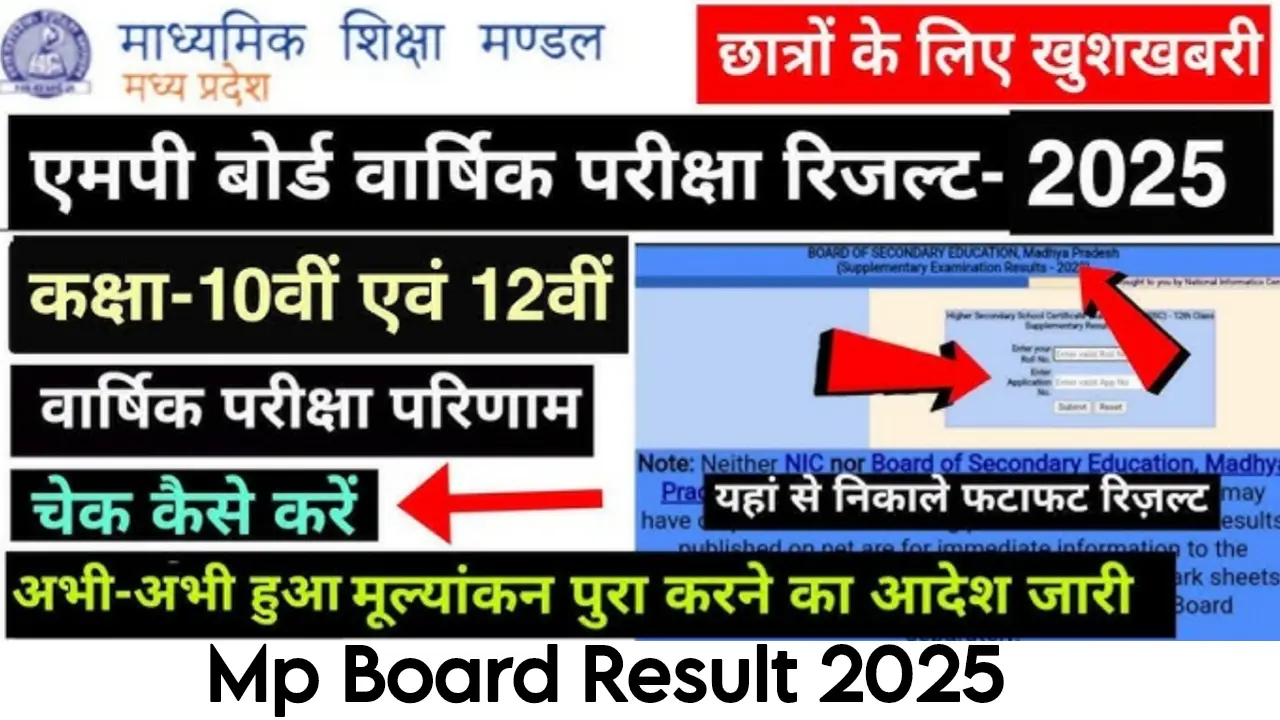 Mp Board Class 10th 12th Result 2025